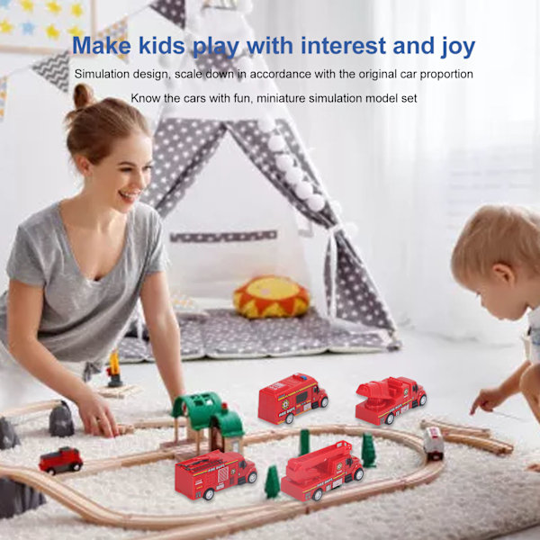 4 st Dragbilar Modell Set Legering Bilar Leksak Set Stad Serie Öppnade Dörrar Lastbil Modell Leksak Typ B