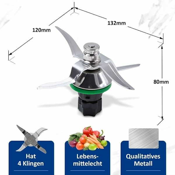 Ersättningsblad för mixer i rostfritt stål, livsmedelsklassat, säkerställer hög säkerhet &amp; hållbarhet för Vorwerk Thermomix TM5, lätt att rengöra &amp; installera