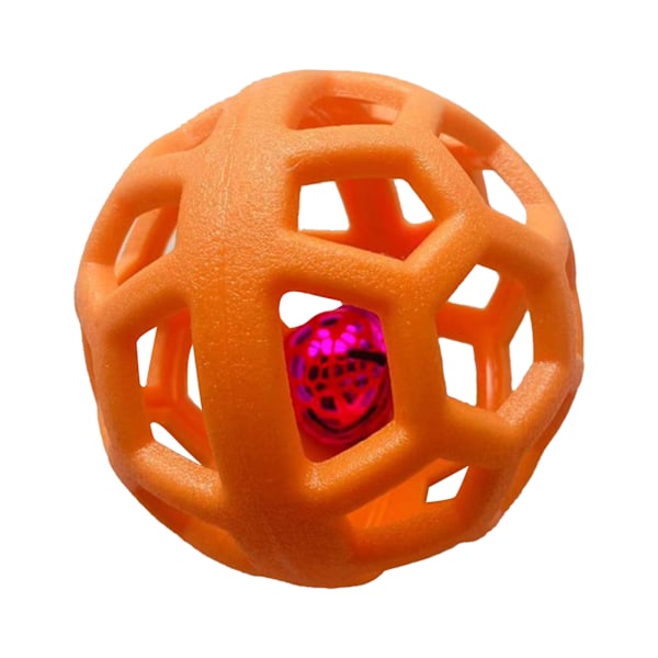 Hund ihålig boll leksak rolig interaktivt tuggmotstånd tugga husdjur leksaksboll för hundar katter husdjur orange