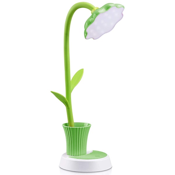 Skrivbordslampa för barn, USB-laddningsbar skrivbordslampa LED-ögonskydd Touch Sensor bordslampa dimbar sänglampa med pennhållare