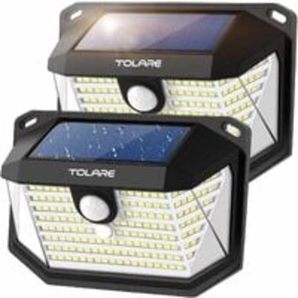 Utomhus solcellslampa, 178 LED utomhus solcellslampa, IP65 vattentät solcellslampa med rörelsesensor, 270° vidvinkelbelysning kraftfull utomhus solcellslampa