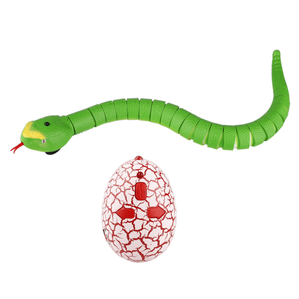 Realistisk fjärrkontroll RC ormleksak med äggformad infraröd kontroll (grön)