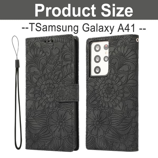 Samsung Galaxy A41 - Kukka Lompakkokotelo - Harmaa