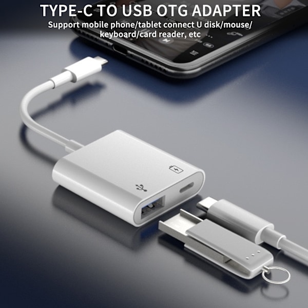 OTG Kameraadapter, Plug and Play Minneskortläsare med Dubbla Kortplatser, Höghastighetsdataöverföring för Lightning-enheter, Universell Kompatibilitet