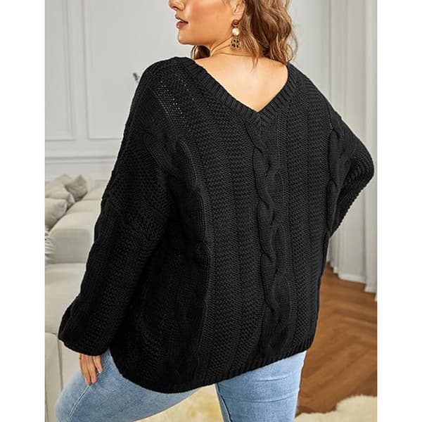 Strikket Pullover Dame Oversize Pullover Chunky Strik Vinter Pullover Strikket Jumper Sweater Casual Overtøj Casual Elegant Ensfarvet (L)