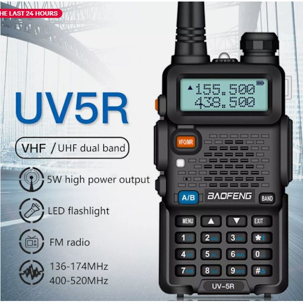 Baofeng UV-5R II Dubbelbands Walkie Talkie UHF VHF Ham FM Tvåvägsradio Intercom