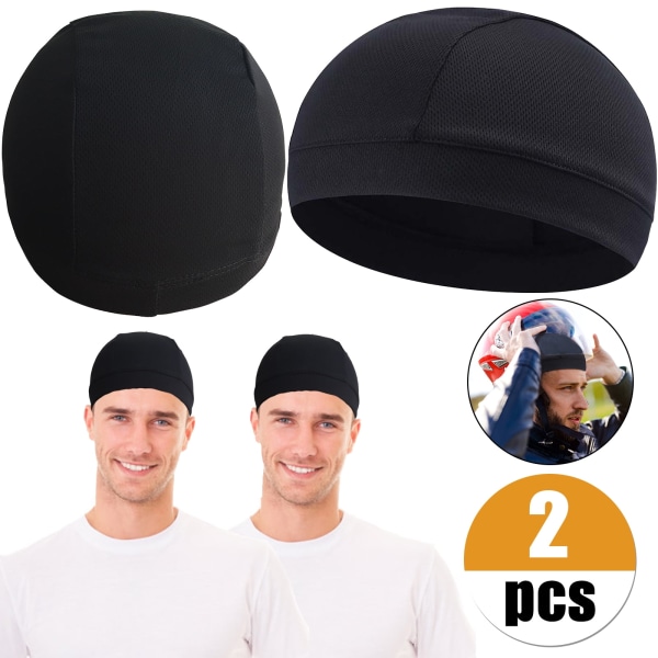 2ST Fukttransporterande Skull Cap - Hjälm Liner Running Hat Cooling Hat Fukttransporterande mössa för män/kvinnor, Cykelhjälm Liner Cooling