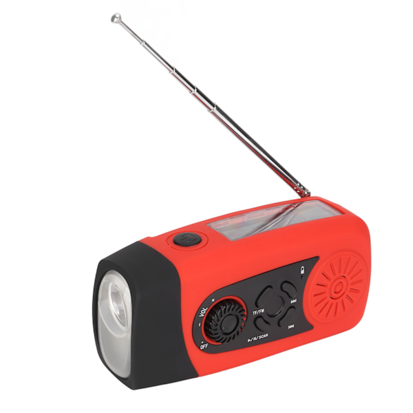 Solarportabel Radio med Superstark Ficklampa, Överlevnadskit för Utomhusäventyr och Inomhusnödsituationer