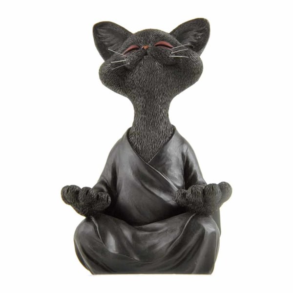 Buddha kattstaty meditation yoga samlarpresent för katt