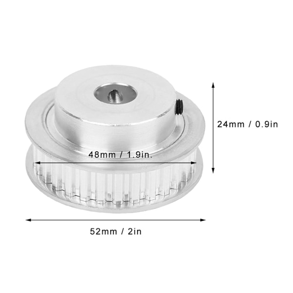 Synkroniserad Hjul 30 Tänder XL Typ Aluminium Remskiva Mekanisk Kraftöverföring Tillbehör 30 Tänder 8mm