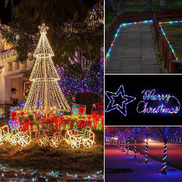 Ljusgirlang, 20M 200 RGB LED-rörgirlang Utomhus Vattentät Ip65, Med 16 Färger Fjärrkontroll Timer