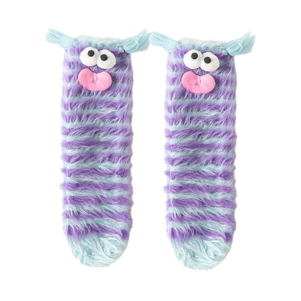 2 par varma mysiga fluffiga tecknade monstervantar vinter varma mysiga S