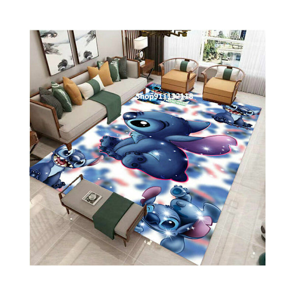 Söt Lilo och Stitch Baby Play Mat halkfri baby krypande matta barn pojkar flickor vuxna sovrum Mickey matta, 50x80cm, praktisk VIT