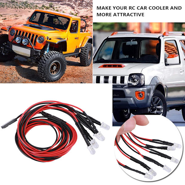 LED-takbagagehållare lampa fyrkantig lampskärm passar för Trx4/SCX10 II 90046 90047 1/10 RC-bil 6LED