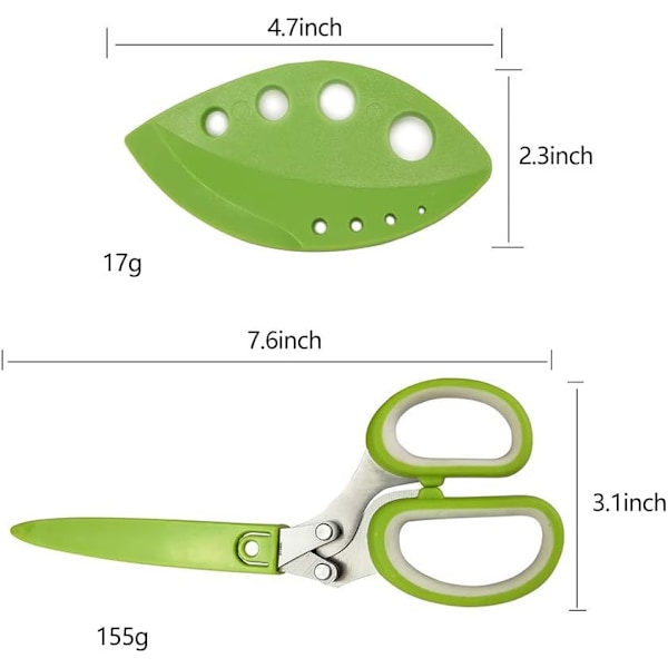 Feliciay Multifunktionella Gourmet Saxar Set med 5 Rostfria Blad för Kyckling, Fjäderfä, Kött, Fisk, Sallad, Grönsaker, Persilja, Koriander -