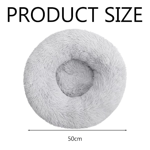 Anti-stress Djurbädd med Donut Cuddler-design, Mjuk Plyschbädd Ger Ledavlastning, Halkfri Botten För Ökad Säkerhet, Enkelt Underhåll och Fluffig