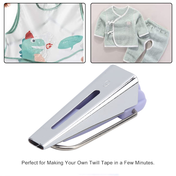 Tejptillverkare 5 storlekar tyg snedställd tejp maskin set DIY quiltning fållverktyg kit för hushåll 9MM lila