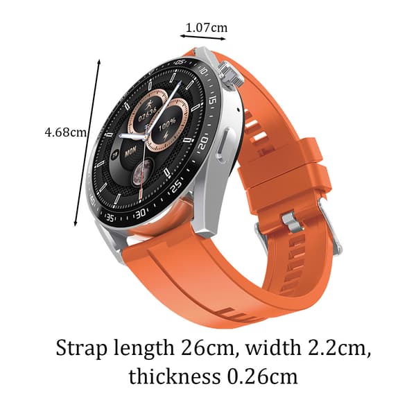 HW28 NFC åtkomstkontroll offline fjärrkontroll AI-assistent Bluetooth-samtal smart klocka Silver+Orange