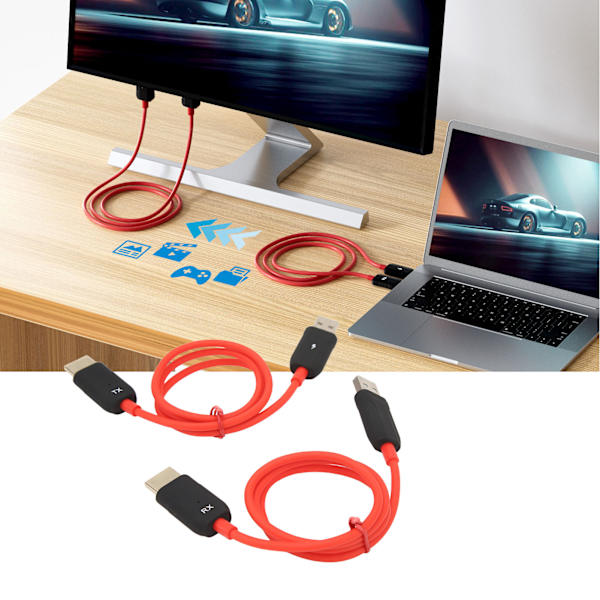 Trådlös HD Multimedia Interface-spegelsändare och mottagaradapterkabel Dongle Extender Trådlös strömningsenhet Projektionsskärm på TV