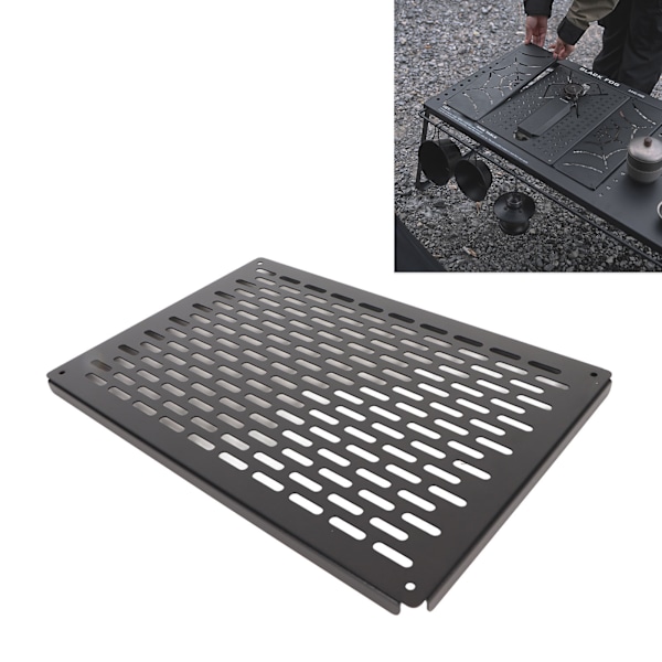 Fällbart bord i rostfritt stål, väderbeständig meshdesign, bärbart campingtillbehör för utomhusbruk