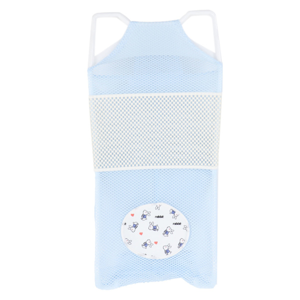 Baby Mesh Badkudde Pad Söt Cartoon Säker Ergonomisk Nyfödd Badkar Stöd Nätmatta för Hem Himmelblå