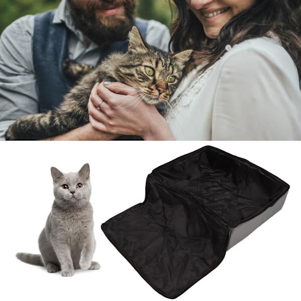 Resbar Resväska för Katt - Bärbar, Läckagesäker, Hopvikbar Kattlåda med Lock för Resor och Camping