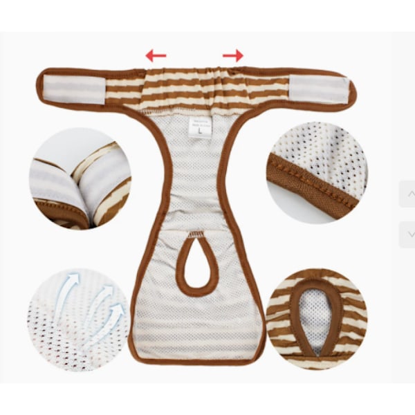 Husdjursblöjor för otränade valpar, mjuka och andningsbara återanvändbara hundblöjor för tikskydd menstruationsbyxor med effektivt skydd, 3-pack
