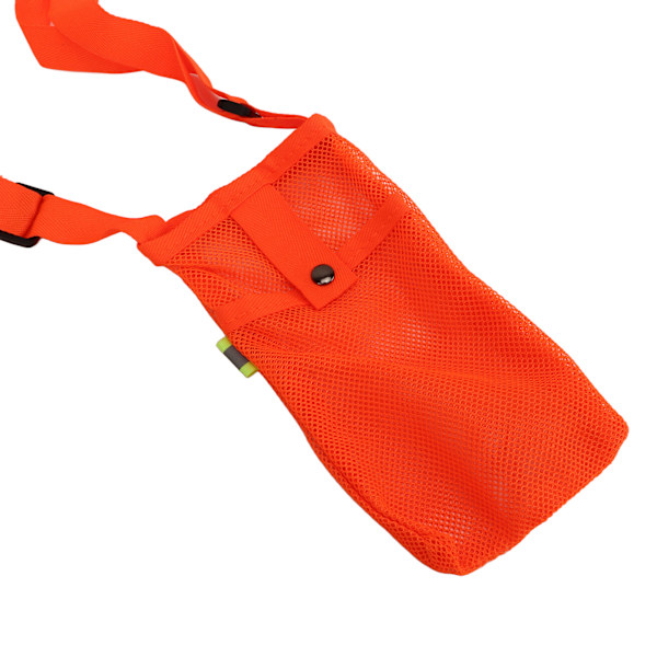 Vattenflaskhållare Bärbar Mesh Vattenflaskväska med Justerbar Axelrem för Utomhus Fitness Träning Fluorescerande Orange
