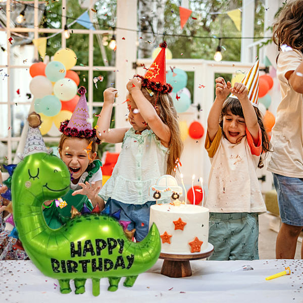 Grattis på födelsedagen dinosauriefoilballong, 1 st barns födelsedag dino ballonger dekoration, dinosauriefödelsedagsballonger för pojkar födelsedag, dino fest,