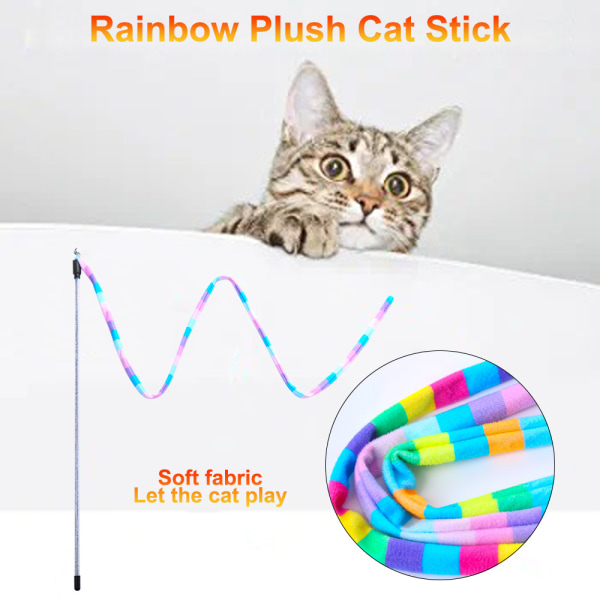 Kattleksak kattspö interaktiv kattleksak inomhuskattklocka regnbåge