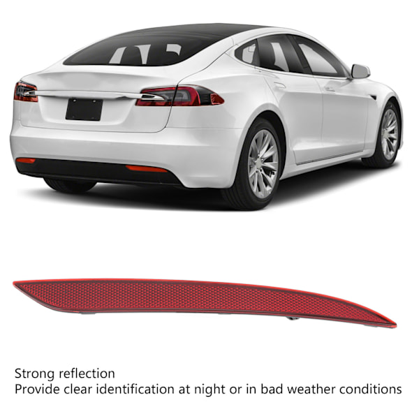 Bakre Stötfångarreflektor Röd Lins Bakre Stötfångare Reflekterande Remsa Ersättning För Tesla Model S 2018 till 2023 Höger 6007706 00 D