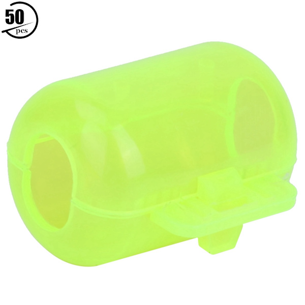 50 st fluorescerande gula plastbläckfisk lockbete krok låda lock fodral fisketillbehör(S)