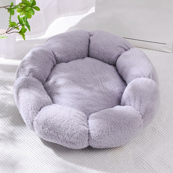 Pet Haven Cuddler, Ergonomiskt Stöd med Upphöjd Blommig Kantdesign, Halkfri Bas Säkerställer Säkerhet, Maskintvättbar, Idealisk för Innekatter & Små