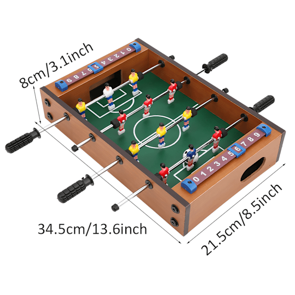 Mini fotbollsspel i trä för inomhusbruk, interaktivt sportspel för vuxna och barn