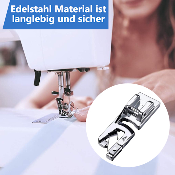 Syfot pressarfot för fållar, 5 stycken rostfritt stål silver multifunktionell syfot symaskin pressarfot symaskin hushåll