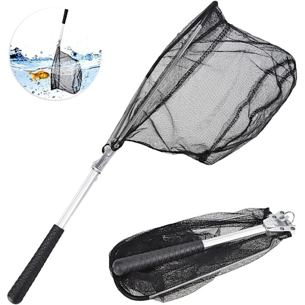 Vikbar Infällbar Fiskhåv, Halkfritt Handtag För Havsfiske, Flodfiske, Båtfiske (34 X 27)