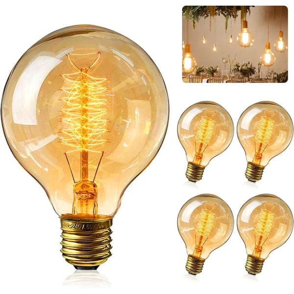 Bulbs E27 vintage lampa - G95 varmvit glödlampa varmvit