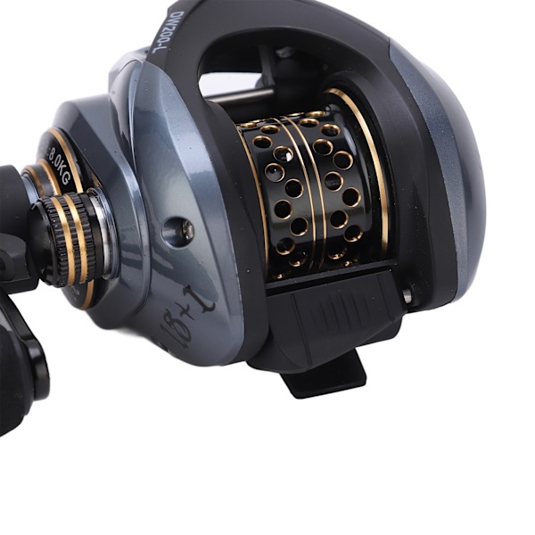 Baitcasting Rulle Fiske Rulle Hjul 7.2:1 Förhållande 18+1BB med Mikrotrådskopp Dubbla Bromssystem för Alla Vatten (Vänsterhänt)