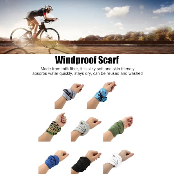 8 st Solskyddsscarf för utomhus Snabbtorkande Multifunktionell Andningsbar Solkylande Vindtät Ansiktsöverdrag Halshalsduk