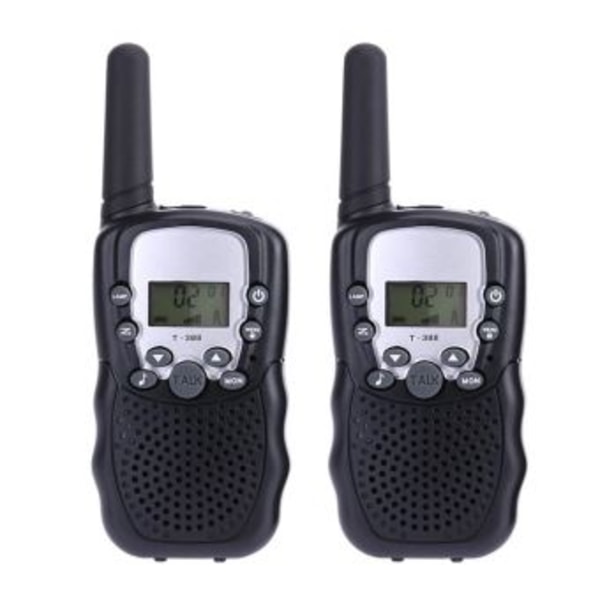 Högfrekvent trådlös walkie talkie för minibarn (svart), 2-pack