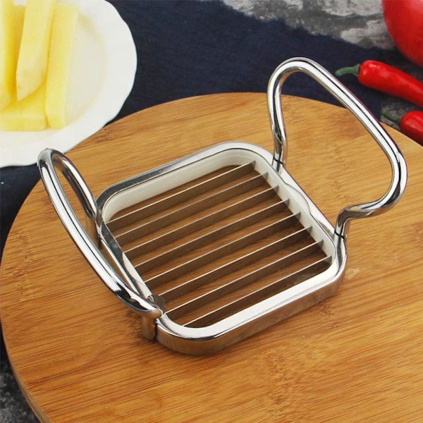 Multifunktionellt verktyg för pommes frites, rostfritt stål 5 skärmetoder, ergonomisk design ansträngningsbesparande snabbskärare för restaurang hemmakök