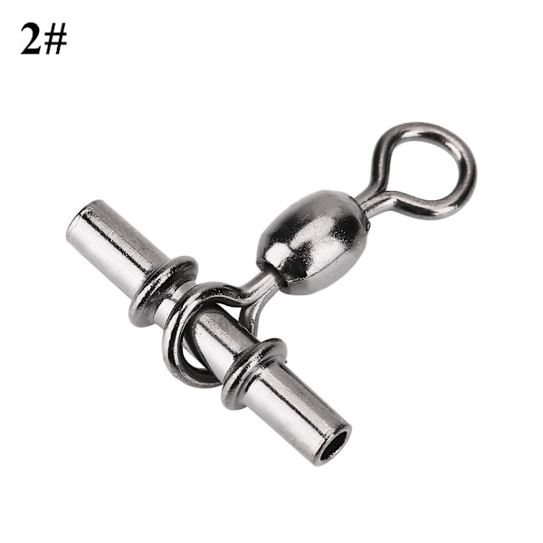 20 st set Hållbara T-formade korslinjekranfiske Swivels Connectors Tillbehör (2#)