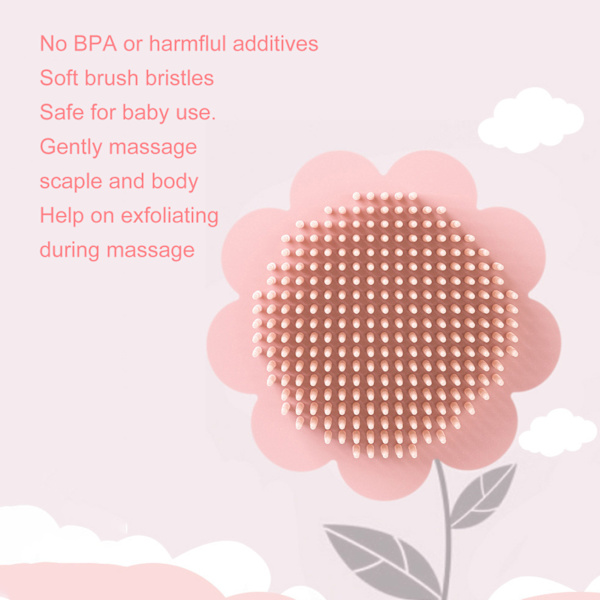 Baby Badborste Kroppsmassage Hudrengöring Silikon Rosa Duschborste för Baby Över 6 Månader Gammal