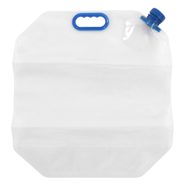 15L hopfällbar vattenbehållare väska transparent PVC återanvändbar frysbar vattenbehållare för nödsituationer utomhuscamping blå