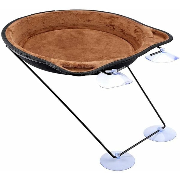 Vikbar Kattsäng, Hängande Kattsäng Vikbar Design för Utrymmesbesparande Installation, Perfekt för Innekatter att Njuta av Utomhusvyer (Kaffe)