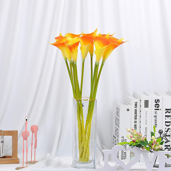 12 st 25'' X-Large Konstgjorda Calla Lily Blommor Real Touch Latex Bukett för Bröllopscenter Dekoration Rumskontor Fest Heminredning Blomsterarrangemang