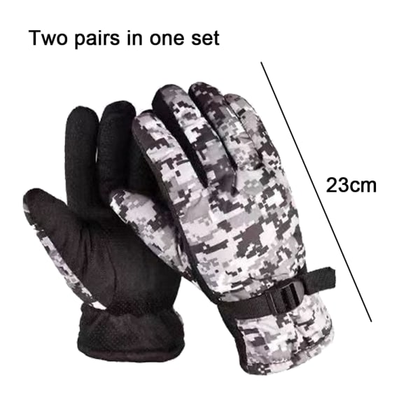 Höstens och vinterns kamouflage skidor varma handskar plus sammet tjock