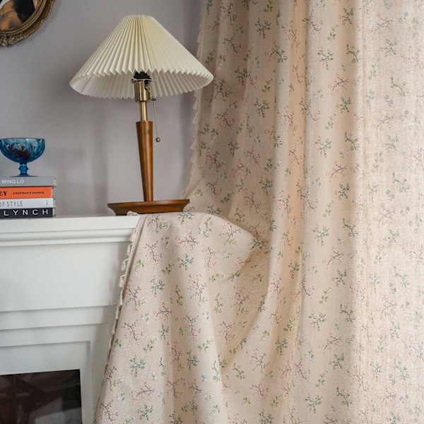 Boho ogenomskinliga gardiner, beige bomullslinne macrame gardiner med tofsar och virkade stickade vertikala ränder för vardagsrum sovrum matsal 1