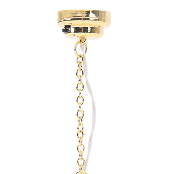 1:12 Dockhus Hängande Lampa Retro Utsökt Simulering Miniatyr Glasskärm Hängande Lampa för Dockhus Tillbehör
