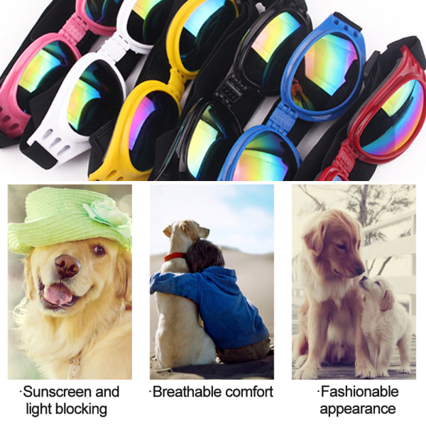 Hundglasögon Ögonskydd Vattentäta husdjurssolglasögon, UV